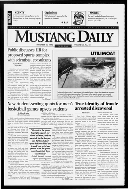 Mustang Daily, November 26, 1996