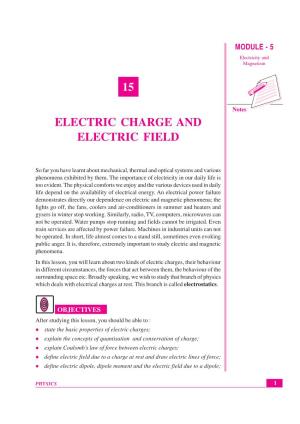 15 Electric Charge and Electric Field