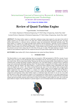 Review of Quasi-Turbine Engine
