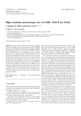 High Resolution Spectroscopy Over $\Lambda\Lambda$ 8500-8750 Ε For