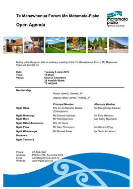 Agenda of Ordinary Meeting of the Te Manawhenua Forum Mo Matamata