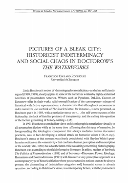 Historicist Indeterminacy and Social Chaos in Doctorow's the Waterworks