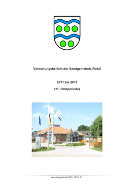 Verwaltungsbericht Der Samtgemeinde Fintel 2011 Bis 2016