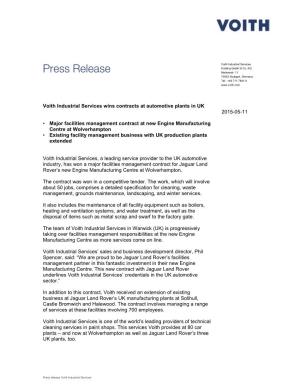 Voith Industrial Services Press Release Jaguar Land Rover ENG