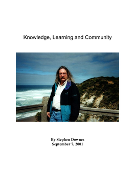 Knowledge, Learning and Community