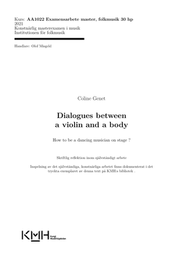 Dialogues Between a Violin and a Body