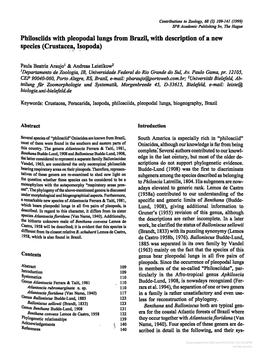 Philosciids with Pleopodal Lungs from Brazil, with Description of a New