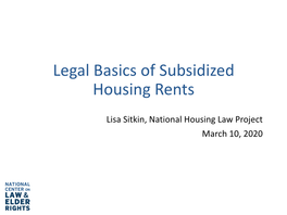 Legal Basics of Subsidized Housing Rents