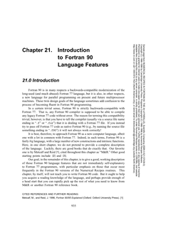 Chapter 21. Introduction to Fortran 90 Language Features
