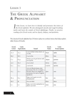 The Greek Alphabet & Pronunciation
