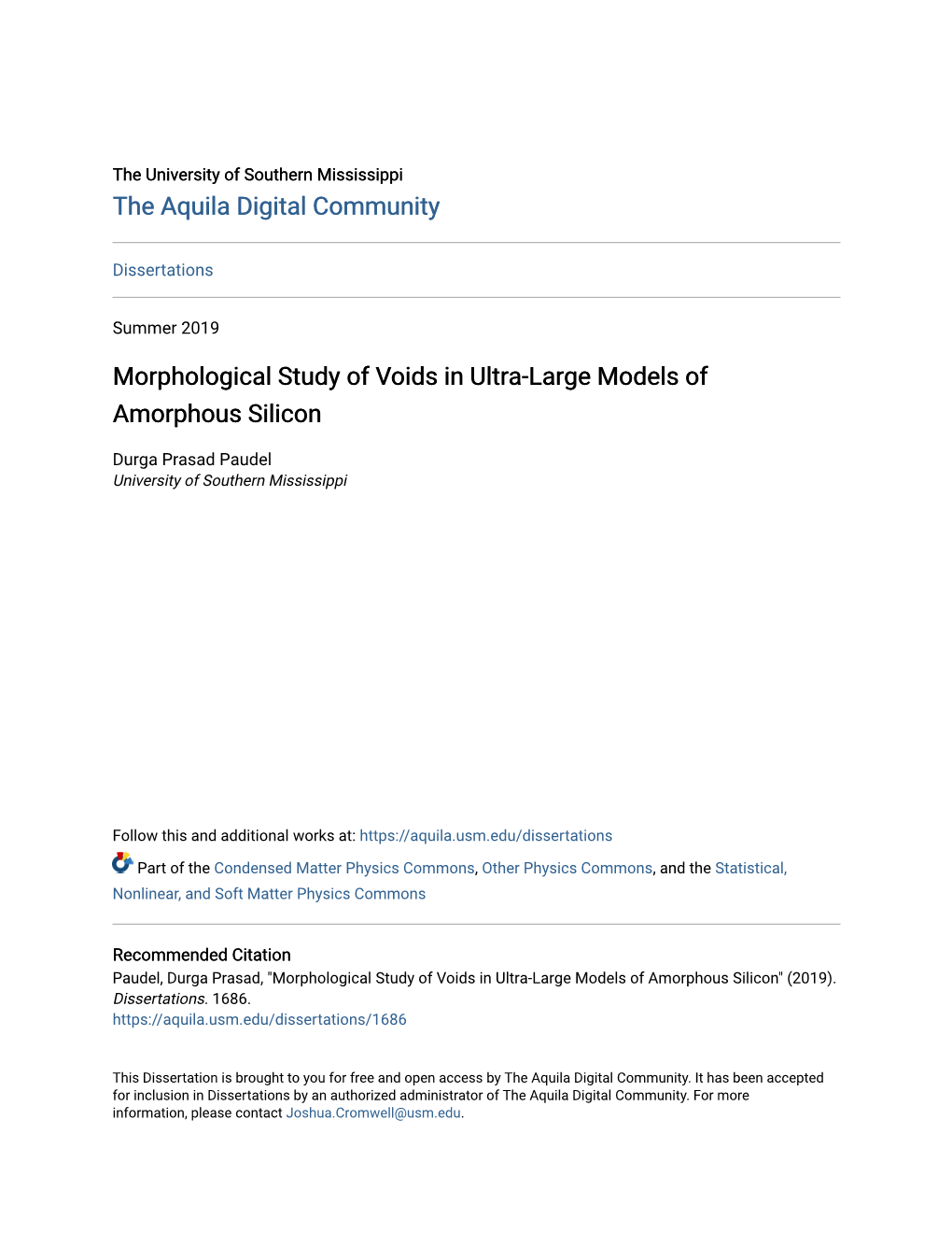 Morphological Study of Voids in Ultra-Large Models of Amorphous Silicon