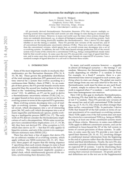 Arxiv:2003.11144V5 [Cond-Mat.Stat-Mech] 14 Apr 2021