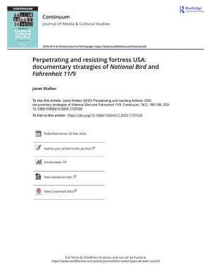Perpetrating and Resisting Fortress USA: Documentary Strategies of National Bird and Fahrenheit 11/9