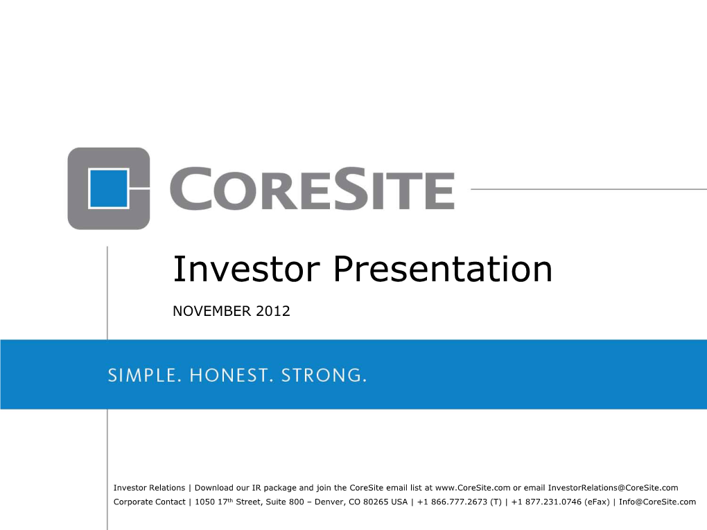 Investor Presentation