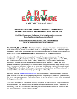 Art Everywhere Press Release 4.7.14.Pdf