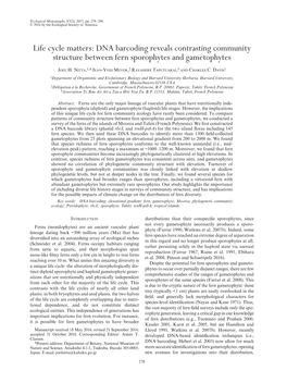 DNA Barcoding Reveals Contrasting Community Structure Between Fern Sporophytes and Gametophytes