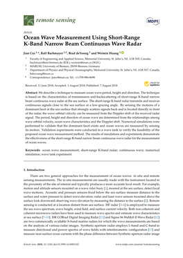 Ocean Wave Measurement Using Short-Range K-Band Narrow Beam Continuous Wave Radar