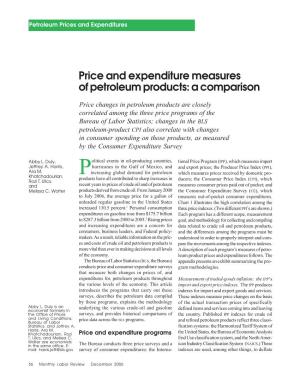Price and Expenditure Measures of Petroleum Products: a Comparison