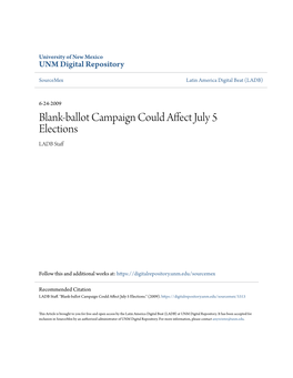 Blank-Ballot Campaign Could Affect July 5 Elections LADB Staff