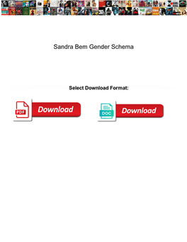 Sandra Bem Gender Schema