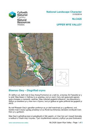 NLCA26 Upper Wye Valley - Page 1 of 8 a Adeiladwyd O Fewn Parc O’R 19Eg Ganrif Yn Dŷ Haf a Chwaraeon Yn Null Oes Elisabeth