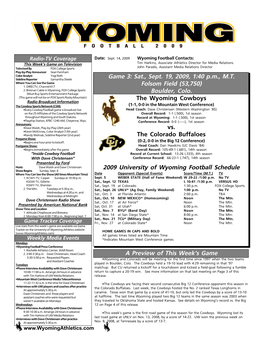 Wyoming Football 2009