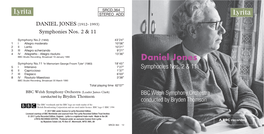 DANIEL JONES (1912- 1993) Symphonies Nos