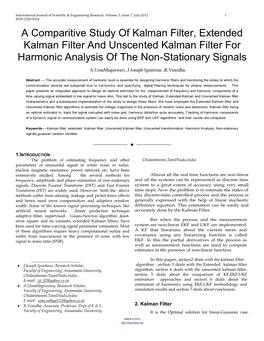 A Comparitive Study of Kalman Filter, Extended Kalman Filter and Unscented Kalman Filter for Harmonic Analysis of the Non-Stationary Signals