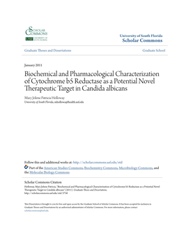 Biochemical and Pharmacological Characterization of Cytochrome B5 Reductase As a Potential Novel Therapeutic Target in Candida A