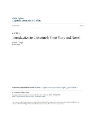 Introduction to Literature I: Short Story and Novel Jennifer Cowgill Collin College