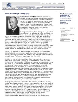 Gerhard Domagk – Biography