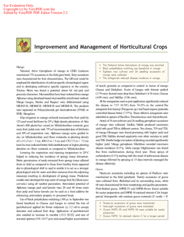 Improvement and Management of Horticultural Crops