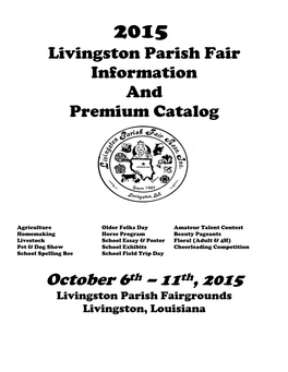 Livingston Parish Fair Information and Premium Catalog