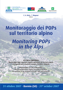 Monitoraggio Dei Pops Sul Territorio Alpino Monitoring Pops in the Alps