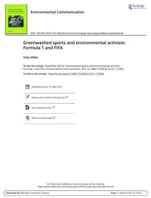 Greenwashed Sports and Environmental Activism: Formula 1 and FIFA