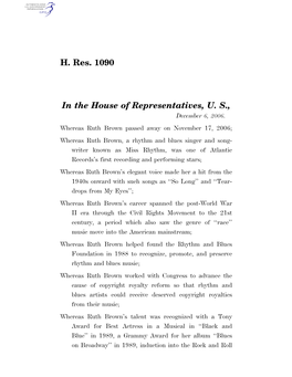 H. Res. 1090 in the House of Representatives, U