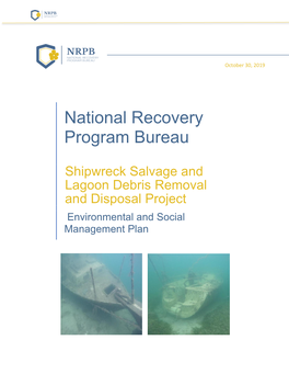 Shipwreck Salvage and Lagoon Debris Removal and Disposal Project Environmental and Social Management Plan