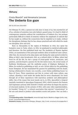 The Umberto Eco Gaze