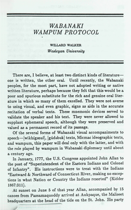 Wabanaki Wampum Protocol