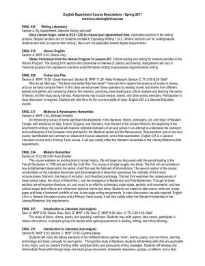 2011 Spring Course Descriptions2