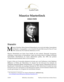 Maurice Maeterlinck (1862-1949)