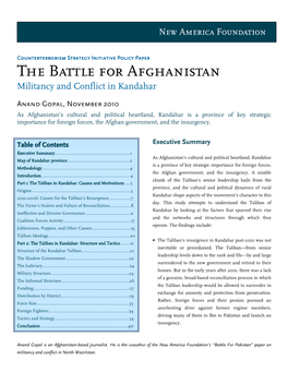 The Battle for Afghanistan Militancy and Conflict in Kandahar