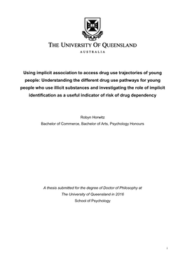 Using Implicit Association to Access Drug Use Trajectories of Young People
