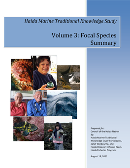 Haida Marine Traditional Knowledge Study Report Volume 3
