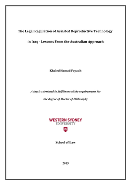 The Legal Regulation of Assisted Reproductive Technology