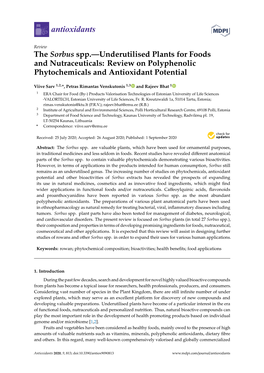 The Sorbus Spp.—Underutilised Plants for Foods and Nutraceuticals: Review on Polyphenolic Phytochemicals and Antioxidant Potential
