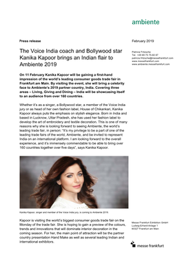 The Voice India Coach and Bollywood Star Kanika Kapoor Brings an Indian