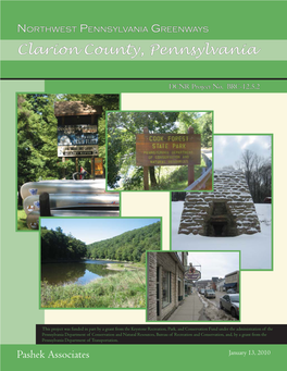 CLARION COUNTY GREENWAYS PLAN - a Component of the Northwest Pennsylvania Greenways Plan