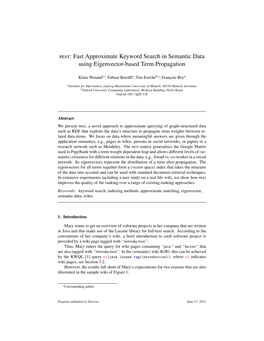 Pest: Fast Approximate Keyword Search in Semantic Data Using Eigenvector-Based Term Propagation