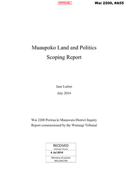 Muaupoko Land and Politics Scoping Report